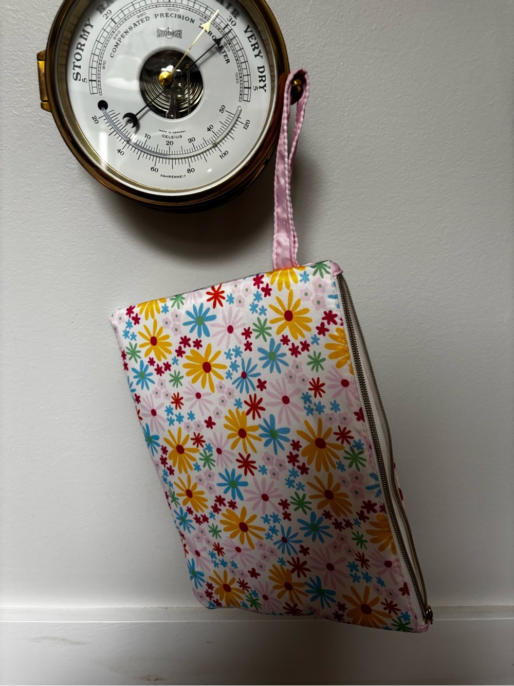 Floral Zip Wristlet Clutch - wet / dry bag